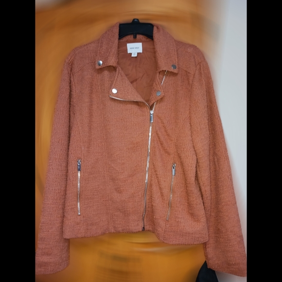 NWT Nine West Textured Knit Moto Jacket - Picture 1 of 8
